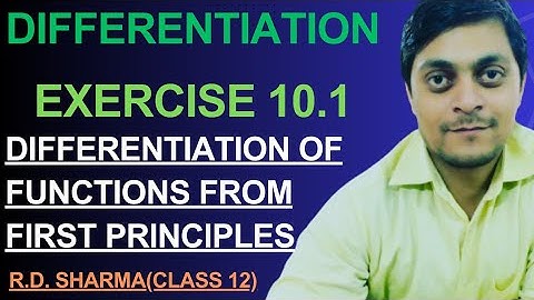 differentiation class 12 maths | rd sharma exercise 11.1 | first principle method in hindi