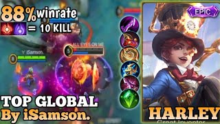 HYPER CARRY HARLEY MVP 10 KILL IN 12 MIN  - TOP GLOBAL HARLEY BY iSamson. - MONTAGE - 2021 - MLBB