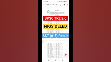 BPSC TRE 2 SST (6-8) NIOS DELED RESULT ।#niosdeled #bpsctre #bpsctre2 #biharteacher #bpscteacher