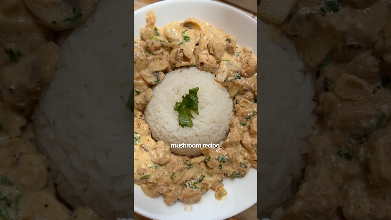 Creamy High Protein Mushroom Rice Bowl!