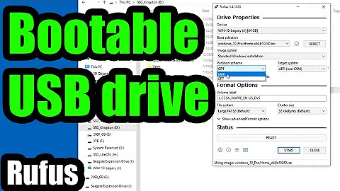 Bootable USB Flash Drive using Rufus (MBR/GPT, Legacy/UEFI)