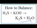 Balancing Chemical Reactions Concepts