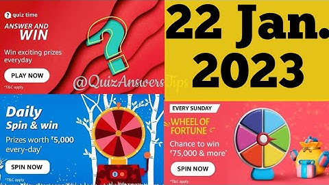 Amazon Quiz Today | Amazon Quiz Answers Today I 22 January 2023