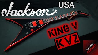 Jackson USA KV2 King V 2006 Black with Red Bevels SIMS Customs 4K guitar close up video