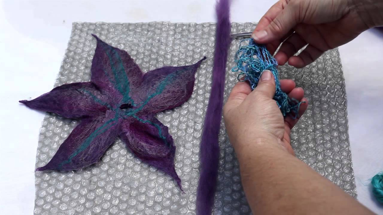 Felted Happy Flowey Flower