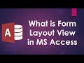 What is Form Layout View MS Access