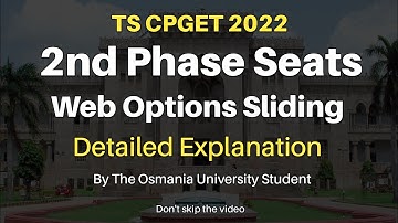 TS CPGET 2022 | Second Phase Web Options Procedure | Osmania University Hyderabad  #cpget2022