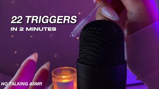 ASMR | 22 Triggers in 2 Minutes | Personal Attention, Mic Brushing, Nail Tapping and more