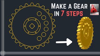 Autocad  How to draw and model a Gear (in 7 steps)