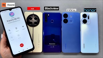 Xiaomi Mi 9C Calling Realme 12 Pro + Blackview A80 Pro + Infinix X65 + Honor X7a Incoming call