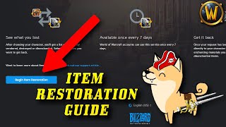 How To Use The Wow Item Restoration Feature