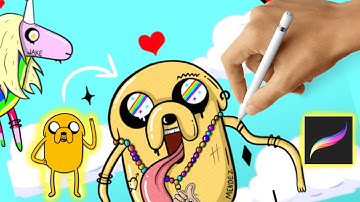 Drawing Jake in procreate Ipad pro - Adventure Time