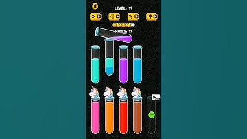 water sort color puzzle game level 19 #short video #viral