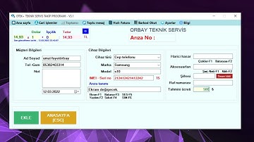 Teknik servis takip programı