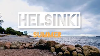 Windy Baltic Sea Walk Eiranrannan Kalliot Beach, Helsinki Finland Aug 2025