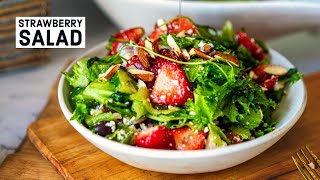 Strawberry Salad  Recipe (ASMR) - Strawberry Salad With Feta - Strawberry Lettuce Salad