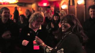 Hugh Moore of the Fly Over Zone dances with Chaz Ebert at Ebertfest 2013.
