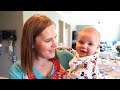 Making Nutella Peanut Butter Banana Bread, Secret Hot Dogs & A Shy Baby! | Home Vlog