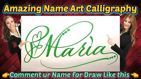 Maria Name Signature Calligraphy Status | How to Draw, Cursive Calligraphy with Cut Marker