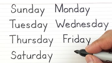 How to Write the Days of the Week in English | Print Handwriting Sunday to Saturday