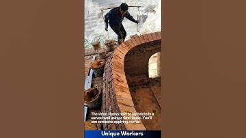 Building a curved brick wall - The workers do their job perfectly || #machine #shorts