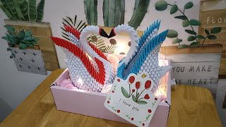 Tutorial Swan Origami 3D ♥️ Hướng dẫn xếp cặp Thiên Nga Origami 3D screenshot 2