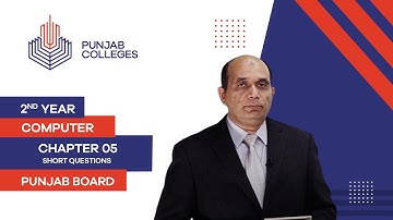 PGC Lectures-Inter Part II-Punjab Board- I.Com Computer -Chapter 05 - Short Questions