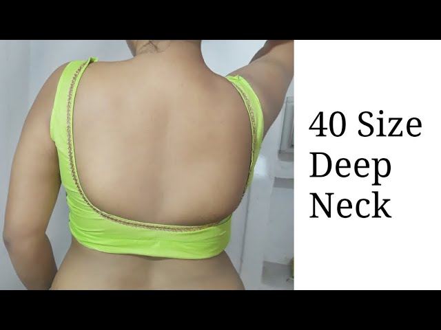 40 Size Deep Back Neck Blouse Cutting  सही फिटिंग डीप