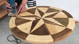 Beautiful Woodworking Design Ideas  Making Round Table For Garden