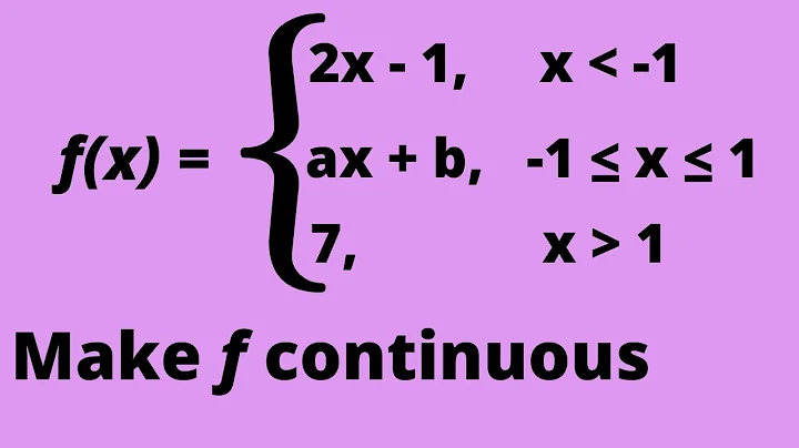 SHORTCUT - HOW TO FIND A AND B THAT MAKE PIECEWISE FUNCTION CONTINUOUS EVERYWHERE