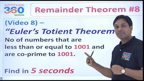 #8  Remainder Theorem (Part 8) | Euler