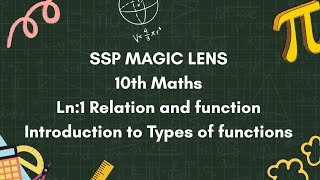10th Maths Ln:1  Relation and function Introduction to types of functions 