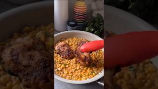 One Pan Chicken Thighs With Jalapeño Creamed Corn Just Wow The Flavour Combo In This Recipe Is