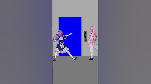 エレベーター待ちダンス　　湊あくあ　結城さくなVER #mmdホロライブ #vtuber