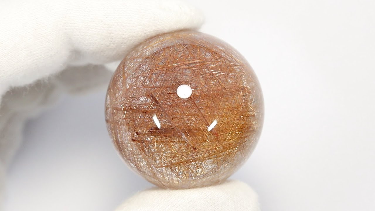 ブラウンレッドルチル&ブラウンゴールドルチルクォーツ Φ32.9mm玉