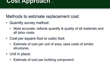 Valuing Using the Cost Approach