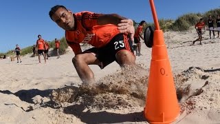 #PretemporadaRiver Trabajos físicos en la playa