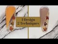 1 look 2 techniques design dautomne en gel et en rsine et poudre