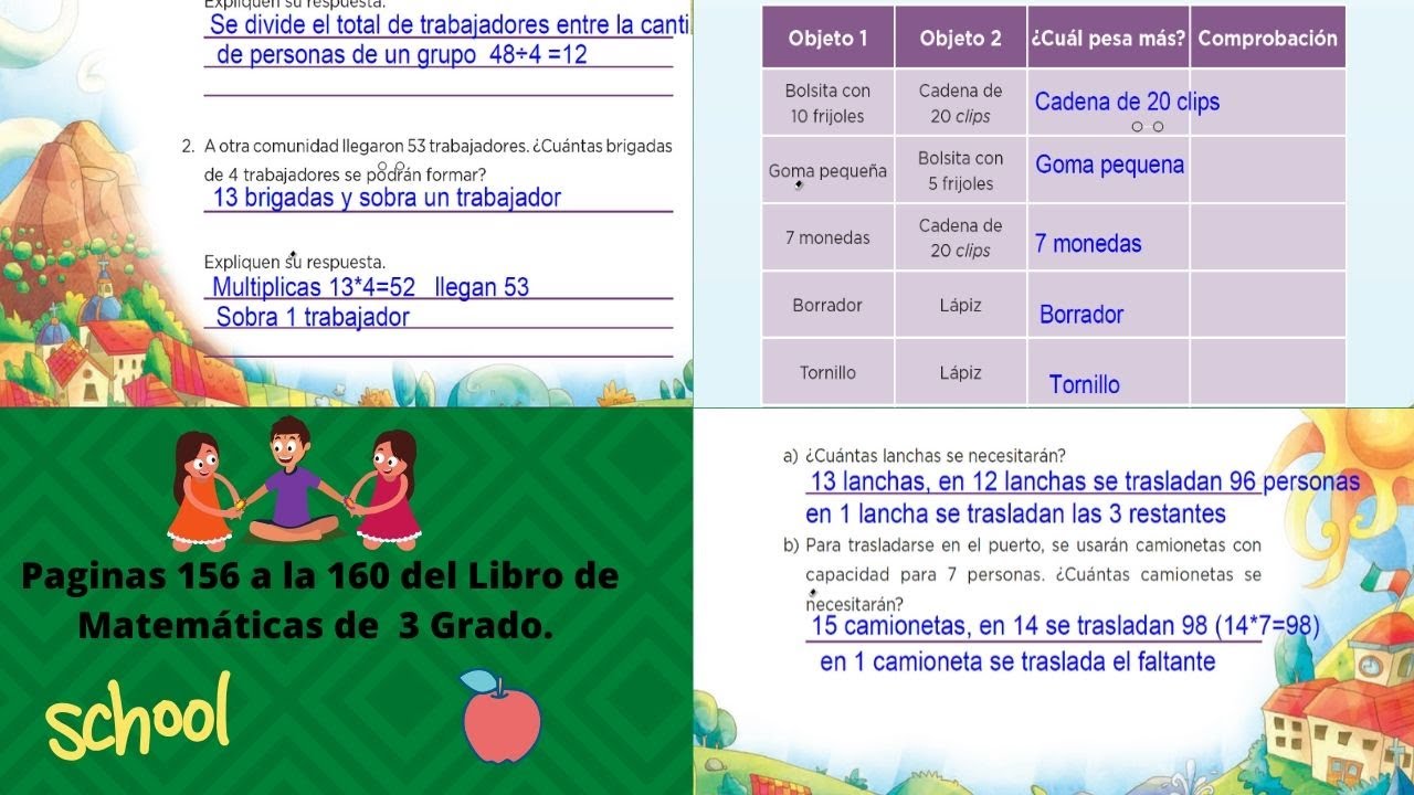 Paginas 156 A La 160 Del Libro De Matematicas De 3 Grado Youtube