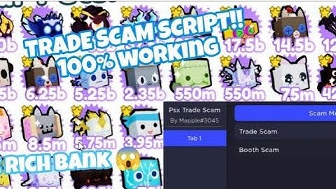 roblox hydrogen Fluxus work Pet Simulator X script trade scam and booth scam !