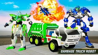 Flying Garbage Truck Robot Transform: Robot Transform Games - Android Gameplay screenshot 3