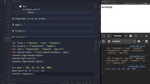 Curso JavaScript - Array, ordenar elementos de array