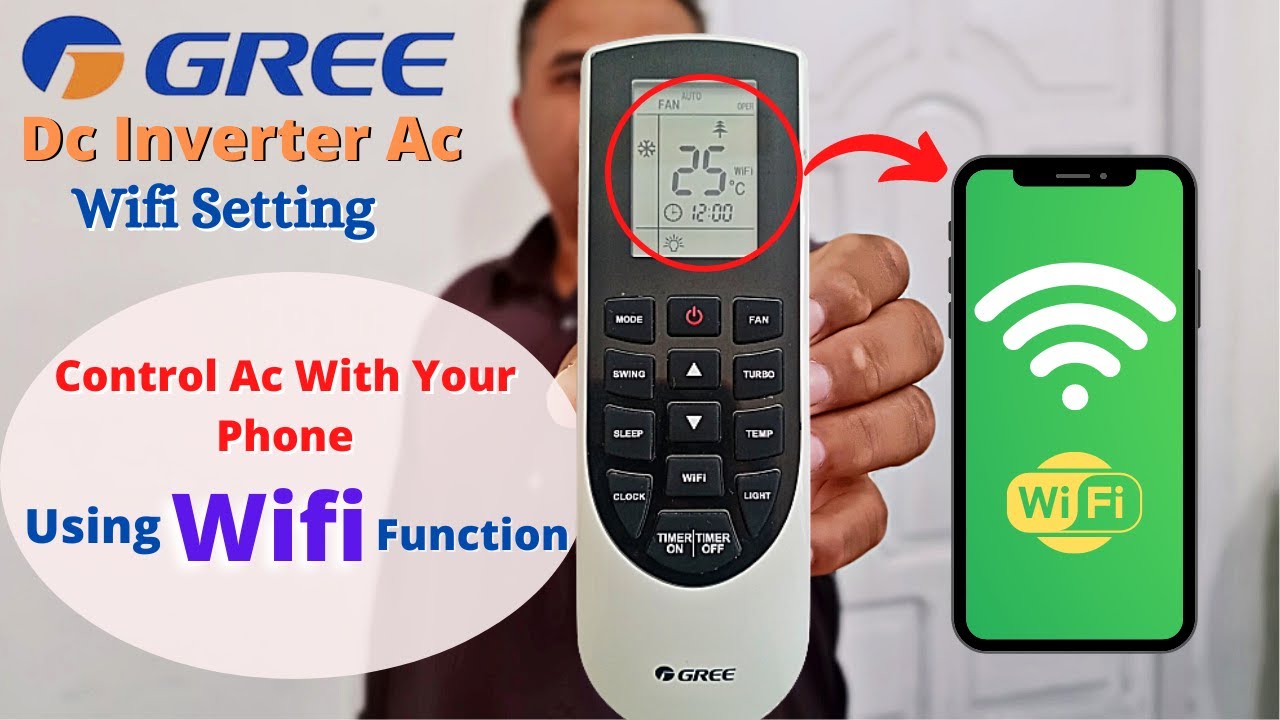 auxiliary twenty promising Gree Dc Inverter AC Wifi Setting | Gree Ac Remote Control Setting/Connect Air  Conditioner With Wifi - YouTube