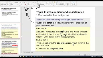 IB1 Topic 1 Video #5: Accuracy and Precision and Types of Un