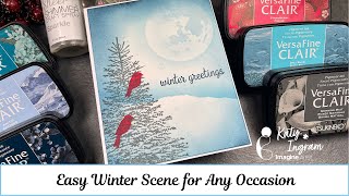 Easy Winter Scene for Any Occasion
Hello Friends! Katy here with my latest video using a color palette of blue and gray VersaFine Clair inks to create a simple winter scene. This design is great for winter birthday cards or simple greetings. Video has all the details. Thanks for watching.
Skill: Beginner
Time: 20 minutes
Art Supplies
Imagine Products
VersaFine Clair Inks https://www.imaginecrafts.com/versafine-clair
Arctic
Twilight
Warm Breeze
Bali Blue
Strawberry
Morning Mist
Sheer Shimmer Mist - Sparkle https://www.imaginecrafts.com/sheer-shimmer/no-view/2503
Other Products Used
Strathmore 500 Series Hot Pressed Watercolor Paper
100 lb Cardstock
Penny Black Winter Tree Stamp
Penny Black Seasons Marvel Stamp Set
Hero Arts CM308 Stacking Snowflakes
Blending Brushes
Tim Holtz Moon Mask Easy Winter Scene for Any Occasion