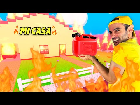 QUEMO MI CASA PARA NO IR AL COLE en roblox !! 🔥🏠 Juego Completo