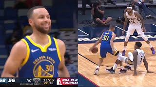 Steph Curry laughing after he drops Eric Bledsoe | Warriors vs Pelicans