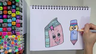 Book and Pencil Drawing and Colouring Easy for Kids by Colouring Kids Club 1,133 views 1 month ago 6 minutes, 11 seconds