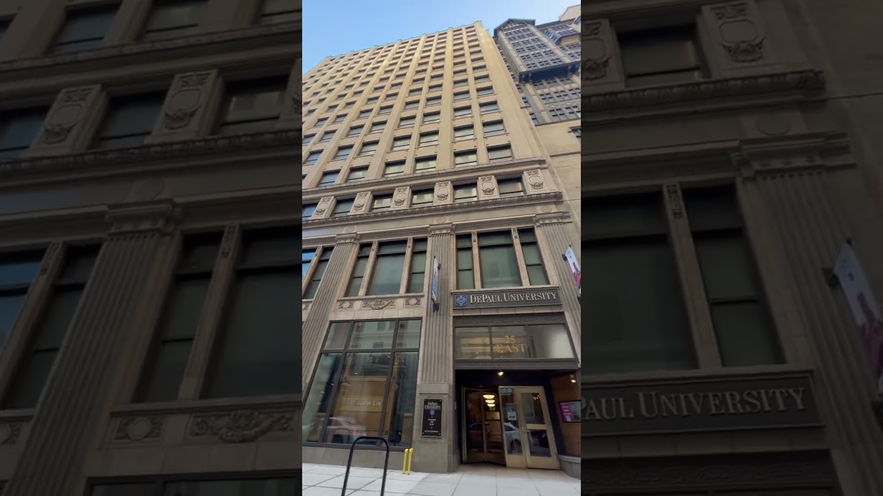 Downtown Chicago In Ultra Wide - DePaul University Building - Chicago Architecture