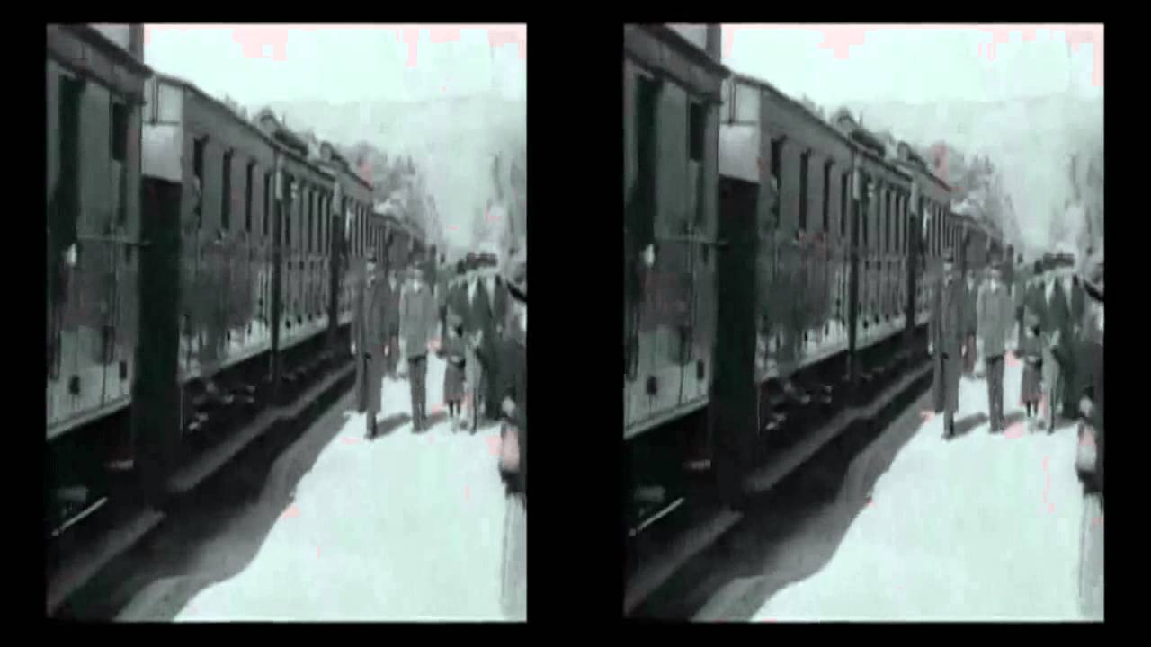 Прибытие поезда на вокзал Ла Сьота 1895г Братья Люмьер 3D ...